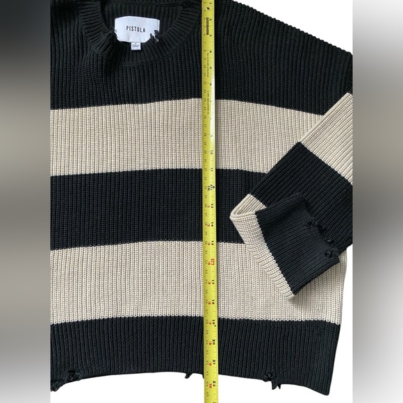 Pistola Black and Cream Women’s Stripe Sweater Size S - Picture 5 of 9